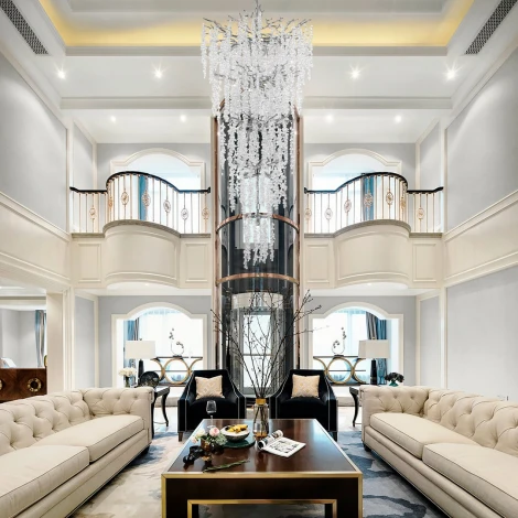 Подвесная большая люстра каскадная Arte Milano Milano-4 23416.800-1600.28.G9.D.5D CR (220V, на цепи)