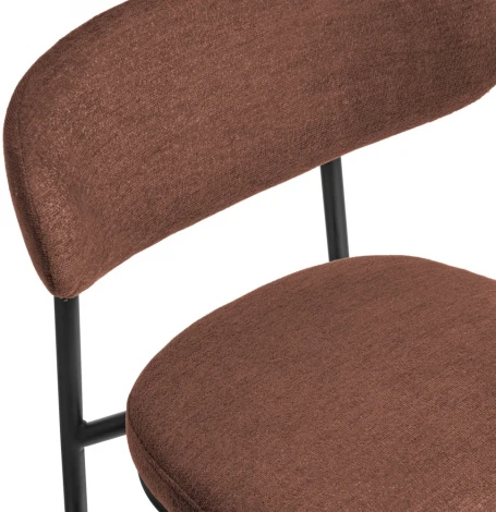 Стул Bradexhome Lucas 2 терракотовый шенилл с чёрными ножками