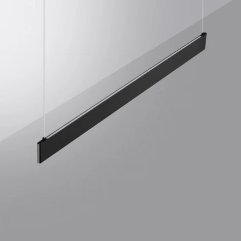 Подвесной линейный светильник Novotech Iter 359546 черный диммир. со сменой цв.темпер. (пульт ДУ/прилож. Smart Life) LED 12/24W 220V 3000-5700К (регулировка яркости, умный дом - Алиса, Tuya Smart, Smart Life, на тросе)