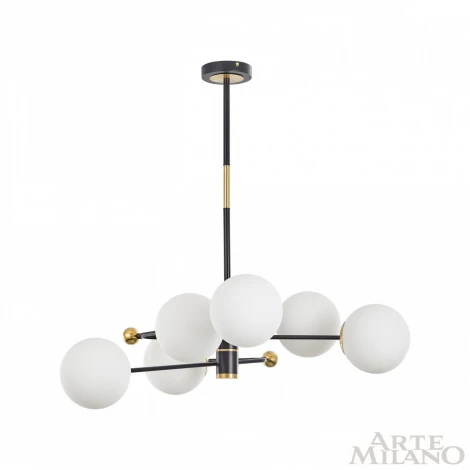 Потолочная люстра на штанге Arte Milano 272708/6 BK/GD (220V, шарики)