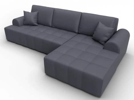 Диван угловой Лига-080 угол правый (ДСП/Пластик/Экокожа/Серый) Лига Диванов 134754