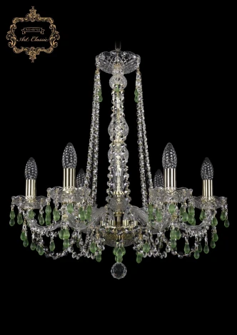 Подвесная люстра Art Classic 11.24 11.24.6.200.h-59.Gd.V5001 (220V, хрусталь, на цепи, подсвечник, свеча)