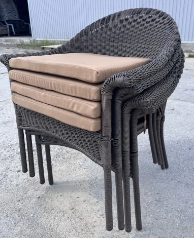 Плетеное кресло LV-140B Brown с подушкой в комплекте Afina