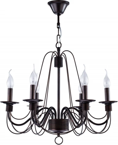 Подвесная люстра Freya Velia FR2046-PL-06-BR (220V, на цепи, подсвечник, свеча)