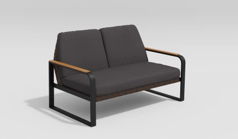 Лаунж зона Gardenini Bella (Алюминий,Ткань,Ротанг/Темно-серый,Антрацит,Коричневый) LBLL.010500.S2