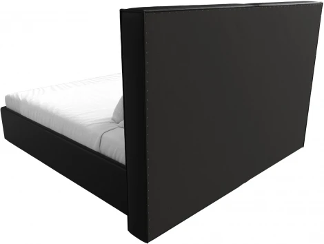 Кровать интерьерная Аура 180 (Черный/Экокожа) Лига Диванов арт.120549