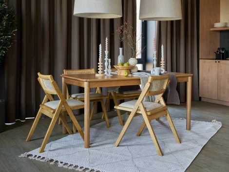 Комплект складных стульев Logan 2 шт. ОГОГО Обстановочка! 966357 (Массив,Дерево,Ротанг/Бежевый)