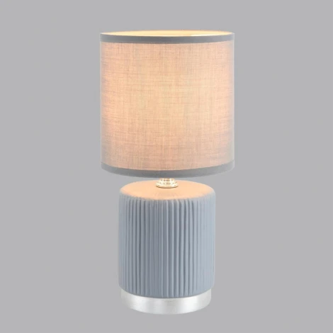 Настольная лампа Lumion Kaisa 8177/1T серый, керамика/текстиль E14 1*40W 220V (выключатель, круглые)