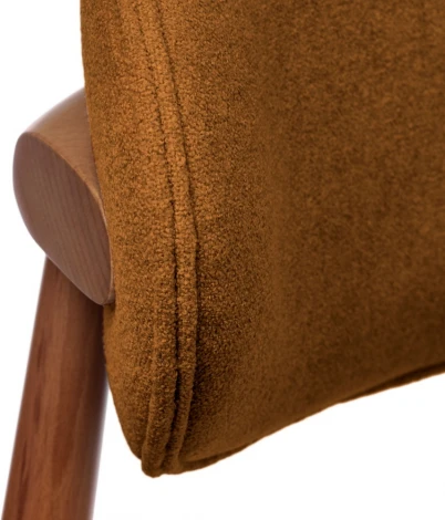 Стул полубарный Lucas 3 терракотовый букле с ножками цвета орех Bradexhome арт.RF 0802