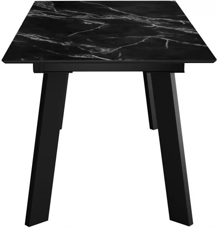 Стол DikLine DKH160, керамика 160(200)х90, мрамор черный матовый, опоры черные (2 уп.) арт.00-00075521