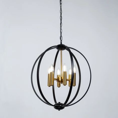 Подвесная люстра Arte Lamp Castula A7013SP-6BK (220V, на цепи, шар, клетка)