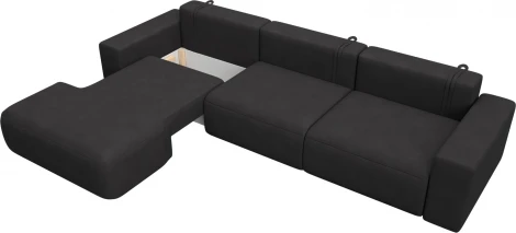 Диван угловой Лига-036 НПБ Классик Лонг левый угол Лига Диванов (Замша) арт.127800L