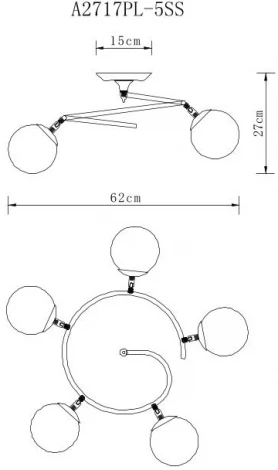 Потолочная люстра Arte Lamp Brooke A2717PL-5SS