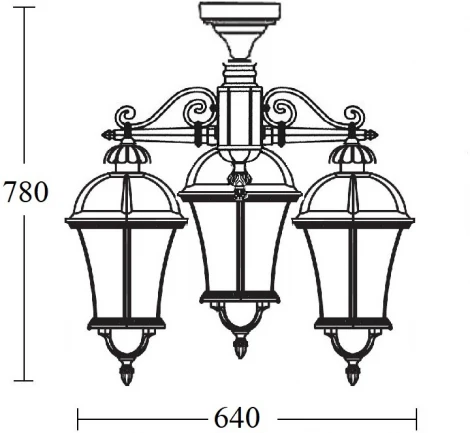 Потолочный светильник уличный Oasis Light ROMA L 95270LA/3 W (220V, IP44)