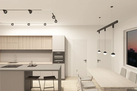 Трековый светильник 220 Denkirs Smart Grill DK8030-BK (LED, пульт управления, круглые)