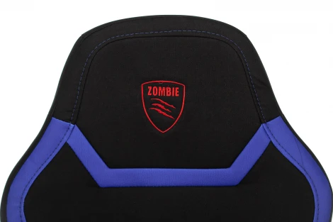 Кресло игровое Zombie 10 черный/синий текстиль/эко.кожа крестовина пластик