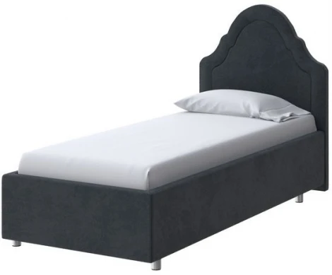 PROxSON Кровать Эльза (Ткань: Велюр Teddy Древесный уголь) 90x200
