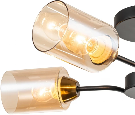 Потолочная люстра на штанге Escada Vertigo 1131/4P Black/Gold 4x60Вт E27, металл/стекло, черный/золото (220V)