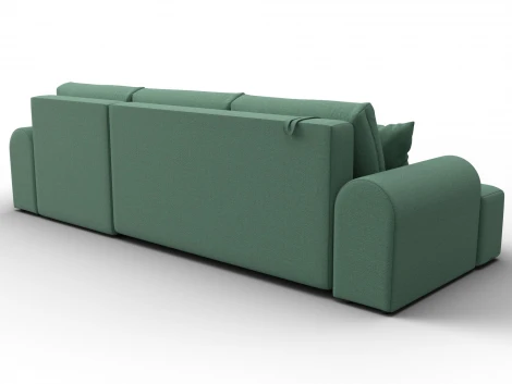 Диван угловой Лига-080 угол правый (ДСП/Пластик/Рогожка/Зеленый) Лига Диванов 134744