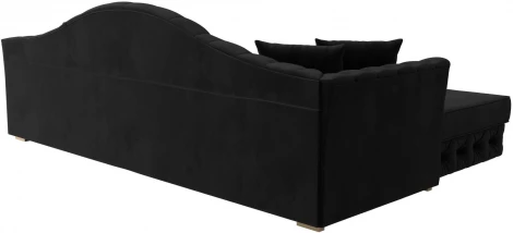 Диван угловой Артис левый угол (Черный/Велюр) Лига Диванов арт.121581L