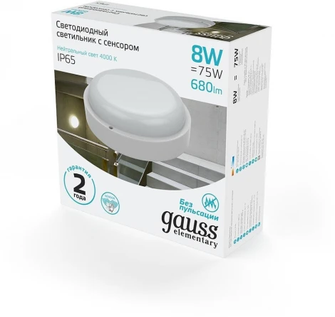 Настенно-потолочный светильник Gauss Elementary 126411208-S