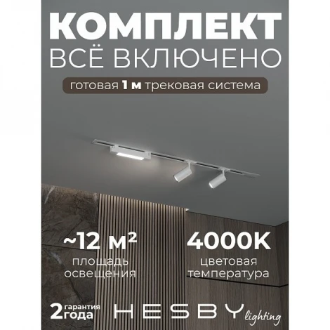Трековая система в сборе встраиваемая однофазная 220V Hesby Lighting Skylite №5 HSBL_kompl_S005_VI1W4K
