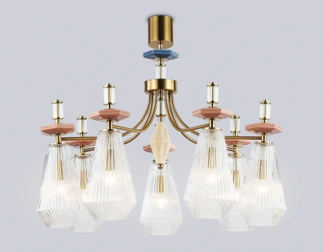 Потолочная люстра на штанге на штанге с керамикой Ambrella Ceramo Modern LH53184