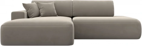 Диван угловой Лига-036 НПБ Модерн левый угол (Бежевый/Микровельвет) Лига Диванов арт.121398L