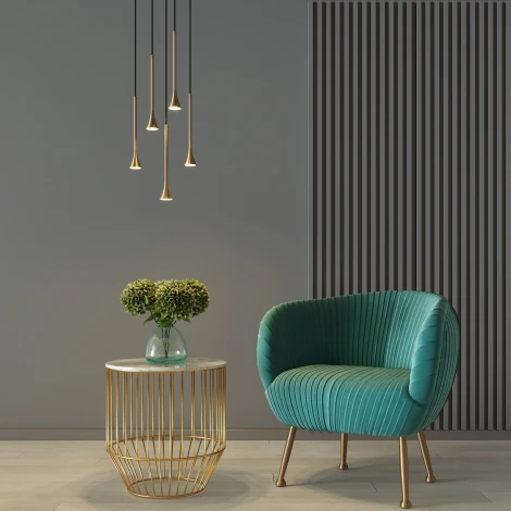 Подвесной светильник Elektrostandard Hall 50314 LED 5W 3000K латунь (220V, на проводе, круглые)