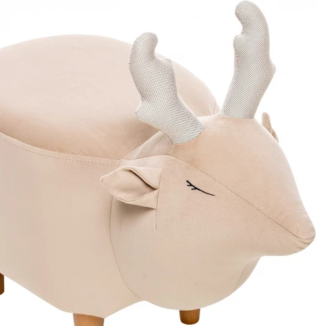 Пуф Leset Maral COMBI (Фанера,Массив дерева,Велюр/Бежевый,Белый) арт.2500000129872