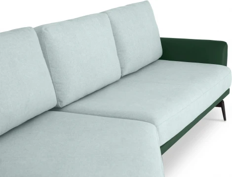 Диван Ispani угловой левый ОГОГО (арт.799381), (Ткань,Экокожа/Серый,Зеленый)