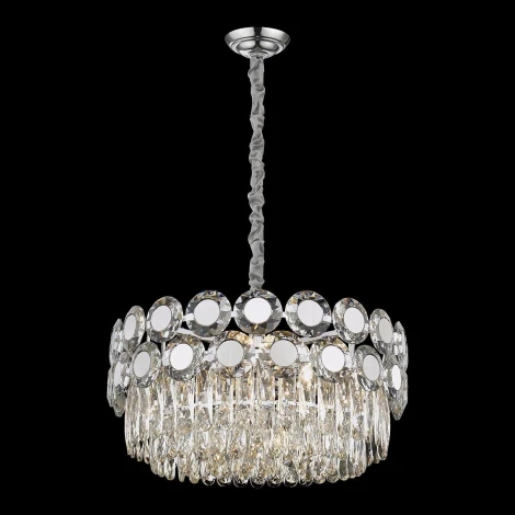 Подвесная люстра Wertmark Claudia WE134.12.103 (220V, хрусталь, на цепи, круглые)