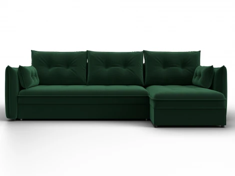 Диван угловой Лига-100 НПБ угол универсальный (ДСП,Фанера/Пластик/Велюр/Зеленый) Лига Диванов 133680