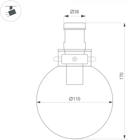 Трековый светильник модульный LED ART-APRIORI-ZORB-С-R110-5W Day4000 (OG, 85 deg, 48V) (Arlight, IP20 Металл) 053990