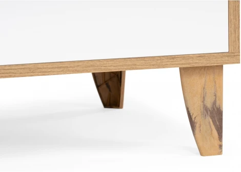 Шкаф Woodville Эго Шк-1 на ножках дуб крафт золотой / белый глянец 455852