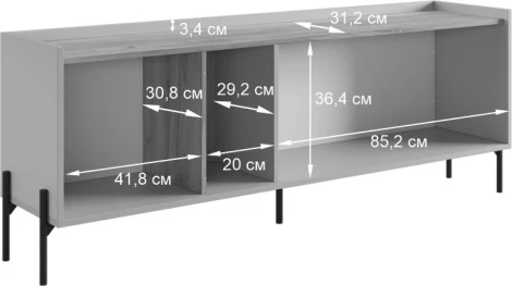 Гостиная "Доминика К1" (1572х350х2060) Mebelson (ЛДСП/Дуб крафт золотой) арт.ГК01Доминика.3369