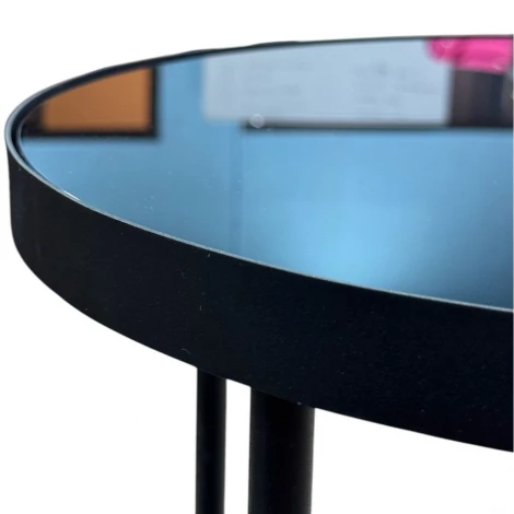 Стол журнальный МеталлАрт М011 МАЛЫЙ стемалит черный/черный Mebelik 009488