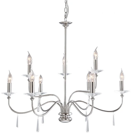 Подвесная люстра Finsbury Park FP9-POL-NICKEL Elstead (220V, на цепи, свеча)