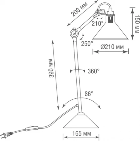 Настольная лампа Donolux MARY JANE DL20653T1BBlack (220V, выключатель)