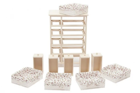 Комод с 5-ю корзинами и 5-ю ящиками Secret De Maison CABAS ( mod. 4323 ) butter white (слоновая кость) (дерево павловния, мдф)