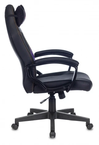 Кресло игровое Zombie HERO JOKER черный/фиолетовый эко.кожа с подголов. крестовина пластик