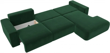 Диван угловой Лига-036 НПБ Классик Лонг правый угол (Зеленый/Велюр) Лига Диванов арт.121393