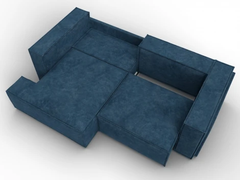 Диван угловой Лига-061 угол левый (ДСП,Брус,Фанера,Велюр/Синий) Лига Диванов 131147L