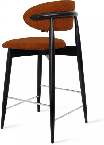 Стул полубарный Paolo, бук натуральный (эмаль черная), рогожка, красный Top Concept арт.20918