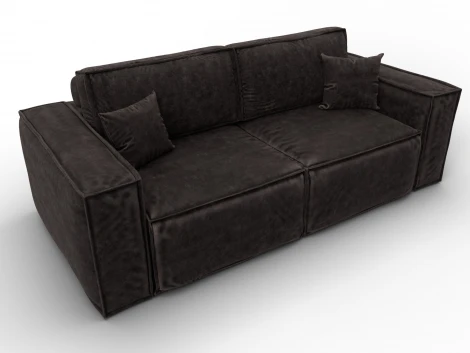 Диван прямой Лига-081 НПБ (ДСП/Пластик/Велюр/Коричневый) Лига Диванов 130116