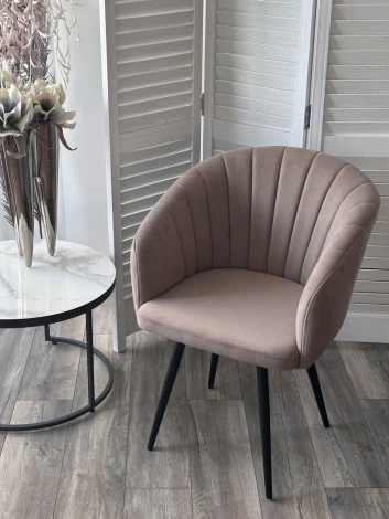 Стул МИШЕЛЬ 360 град. поворот. цвет B5 Капучино, велюр / черный каркас M-City 64750