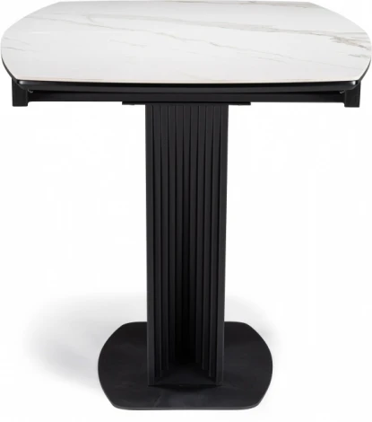 Керамический стол Notta Вейл 140(180)х80 белый мрамор snow white / черный арт.614248