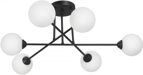 Потолочная люстра на штанге Vitaluce V3931-1/6PL, 6xG9 макс. 40Вт V3931-1/6PL (220V, шарики, молекулы)