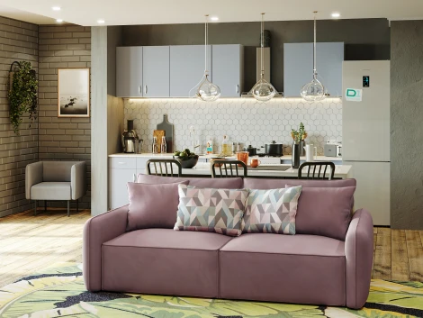 Диван прямой розовый D1 Портленд AAA4153010