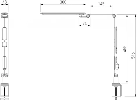 Настольная лампа на струбцине с часами Elektrostandard TL70230 Intelligent черный (LED, сенсорный выключатель)